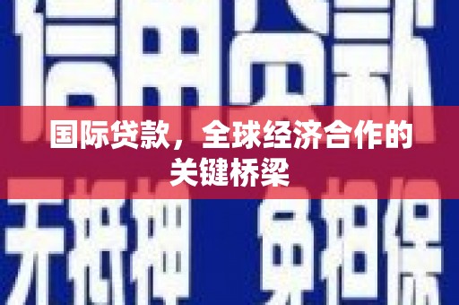 龙泉驿国际贷款，全球经济合作的关键桥梁