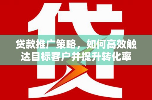 龙泉驿贷款推广策略，如何高效触达目标客户并提升转化率
