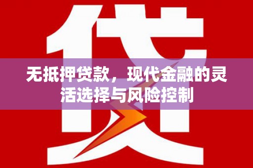 龙泉驿无抵押贷款，现代金融的灵活选择与风险控制