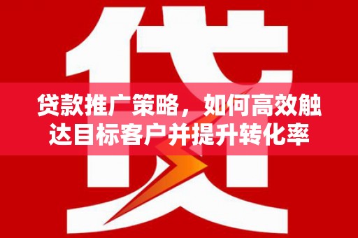 龙泉驿贷款推广策略，如何高效触达目标客户并提升转化率