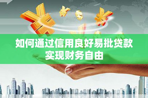 龙泉驿如何通过信用良好易批贷款实现财务自由