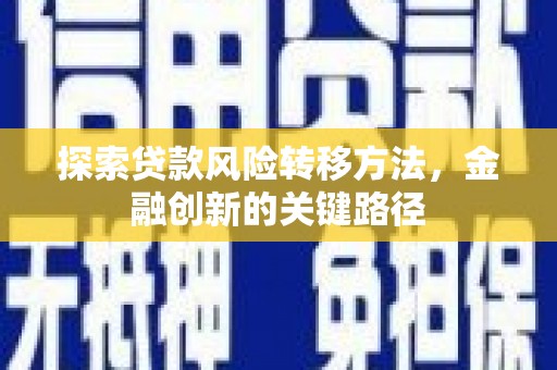 龙泉驿探索贷款风险转移方法，金融创新的关键路径