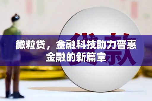 龙泉驿微粒贷，金融科技助力普惠金融的新篇章