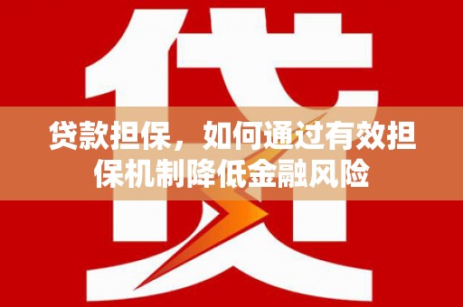 龙泉驿贷款担保，如何通过有效担保机制降低金融风险