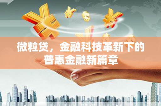 龙泉驿微粒贷，金融科技革新下的普惠金融新篇章