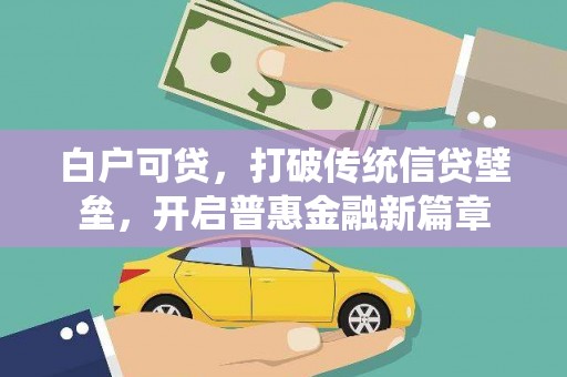 龙泉驿白户可贷，打破传统信贷壁垒，开启普惠金融新篇章
